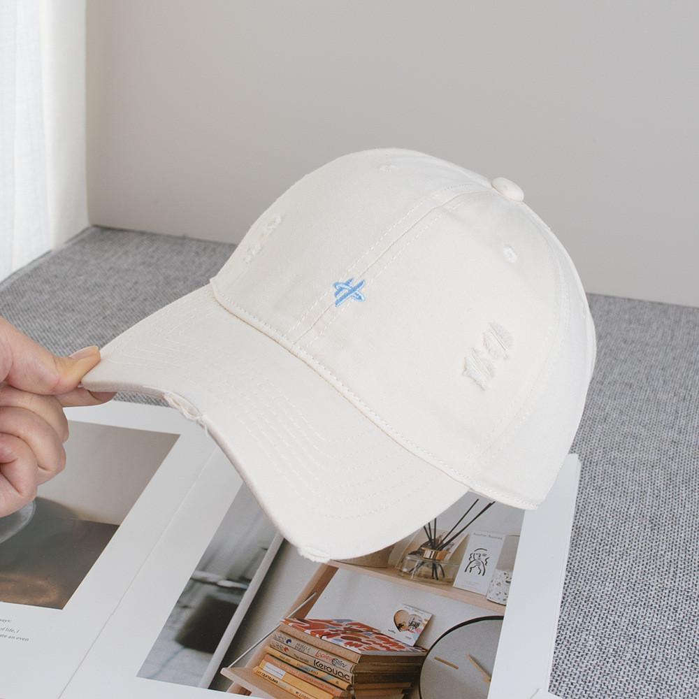 Spring Letter Embroidered Cotton Baseball Cap With Sun Protection For Casual Wear