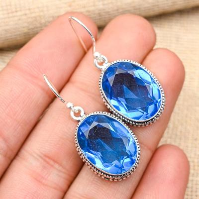 Maravilhosa pedra preciosa tanzanita 925 prata esterlina joias brincos artesanais para presente de casamento