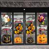 Cartoon Candy Jack-o'-lantern Static Sticker Halloween Pumpkin Window Stickers Black Cat Ghost Festival Happy Halloween Day