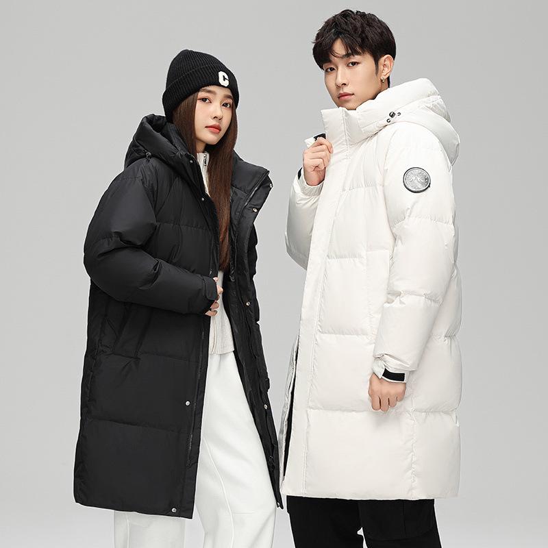 Men's Winter 2025 Mid-Length Down Jacket - Thick, Warm, Windproof Fashion Outerwear for Couples