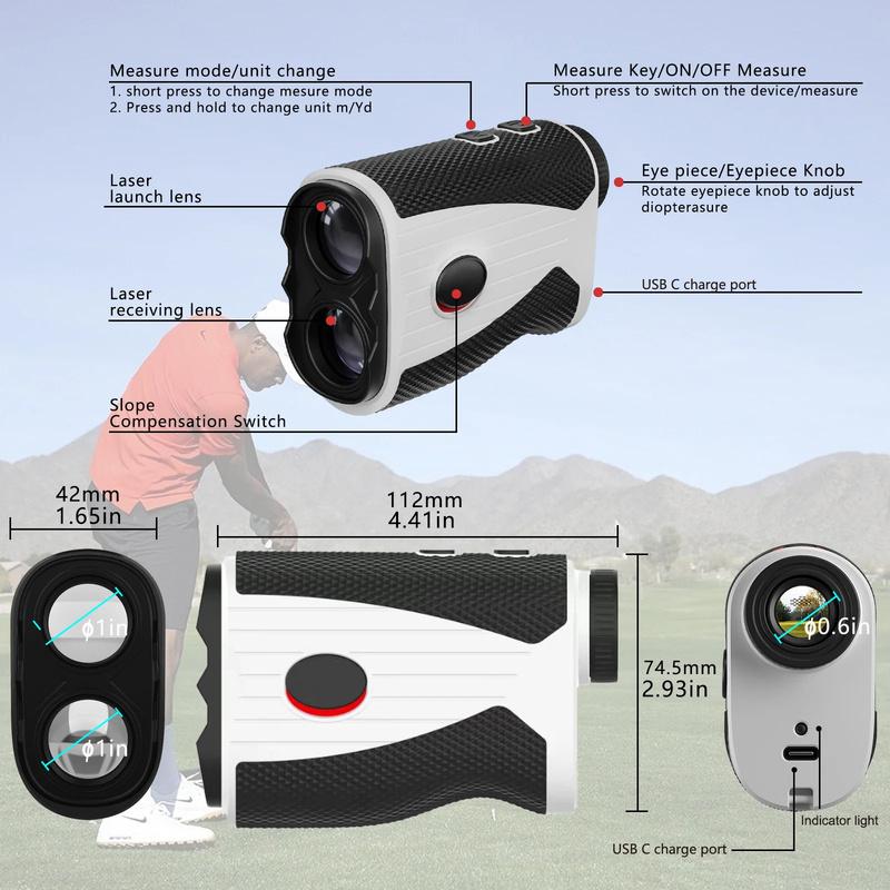 1000m Outdoor High-Precision Electronic Rangefinder Golf Rangefinder 7X HD Optica Lens Telescope Measuring Instrument