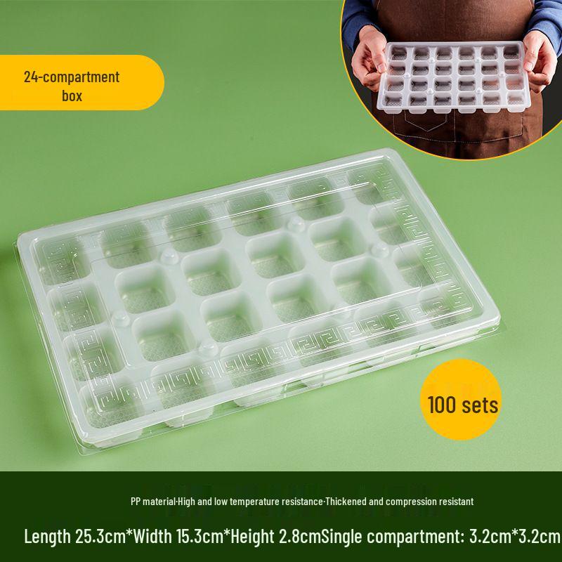 Disposable Compartmented Wonton Storage & Takeout Box for Xiaolong, Tangyuan, Raw & Frozen Items