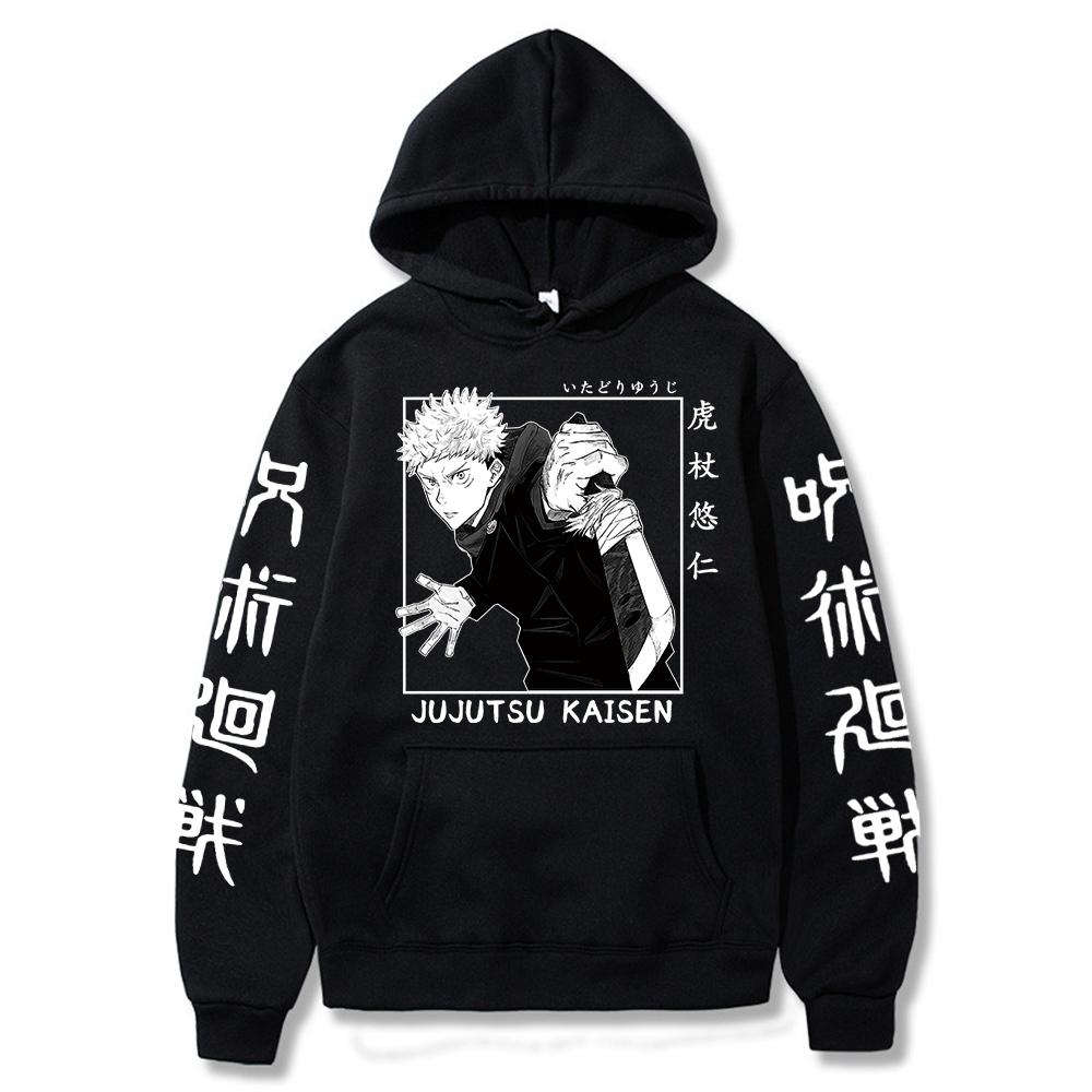 Japan Anime Hoodies Jujutsu Kaisen Graphic Vintage Oversized Hooded Hip Hop Long Sleeves Hoodie Men Women Clothes