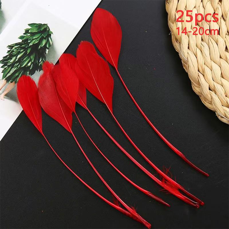 14-20cm Goose Feathers Bulk 25pcs Long Decoration Thin Plumas White Black Mixed Colors Plume For Crafts Hat Vases Carnival House