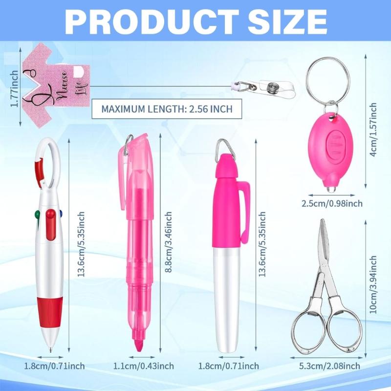 Comprehensive Nursing Stationery Convenient Nurse Pen Set with Delicate Writing Instruments and Badge Accessories