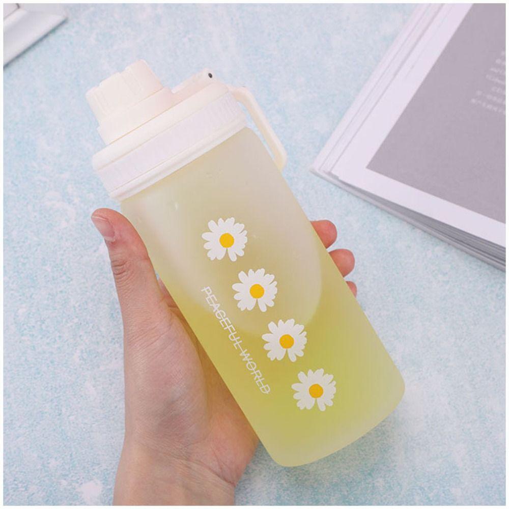

600ml Tea Cup Plastic Travel Tumbler Drinkware Water Cup Milk Juice 3 Flowers