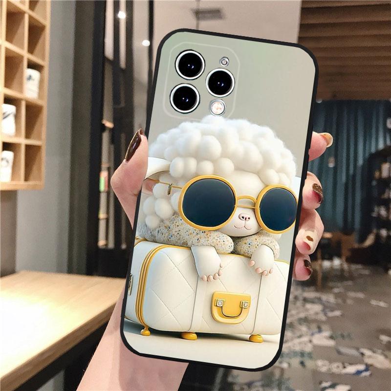 Cartoon Sheep Phone Case For Iphone 15 14 Pro Max 13 12 11 Pro Max XSMax XR 12 13 Mini 14 Plus