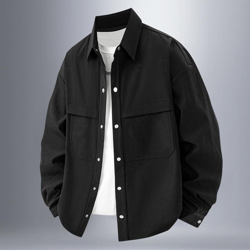 

Men s Spring and Autumn High-end Sense Versatile Basic Top M чёрный