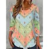 Fashionable Loose Casual Versatile Top Colorful Long Sleeved Round Neck Women's T-shirts