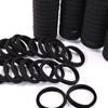4cm Seamless Black Terry Cloth Hair Ties - High Elastic Rubber Bands
