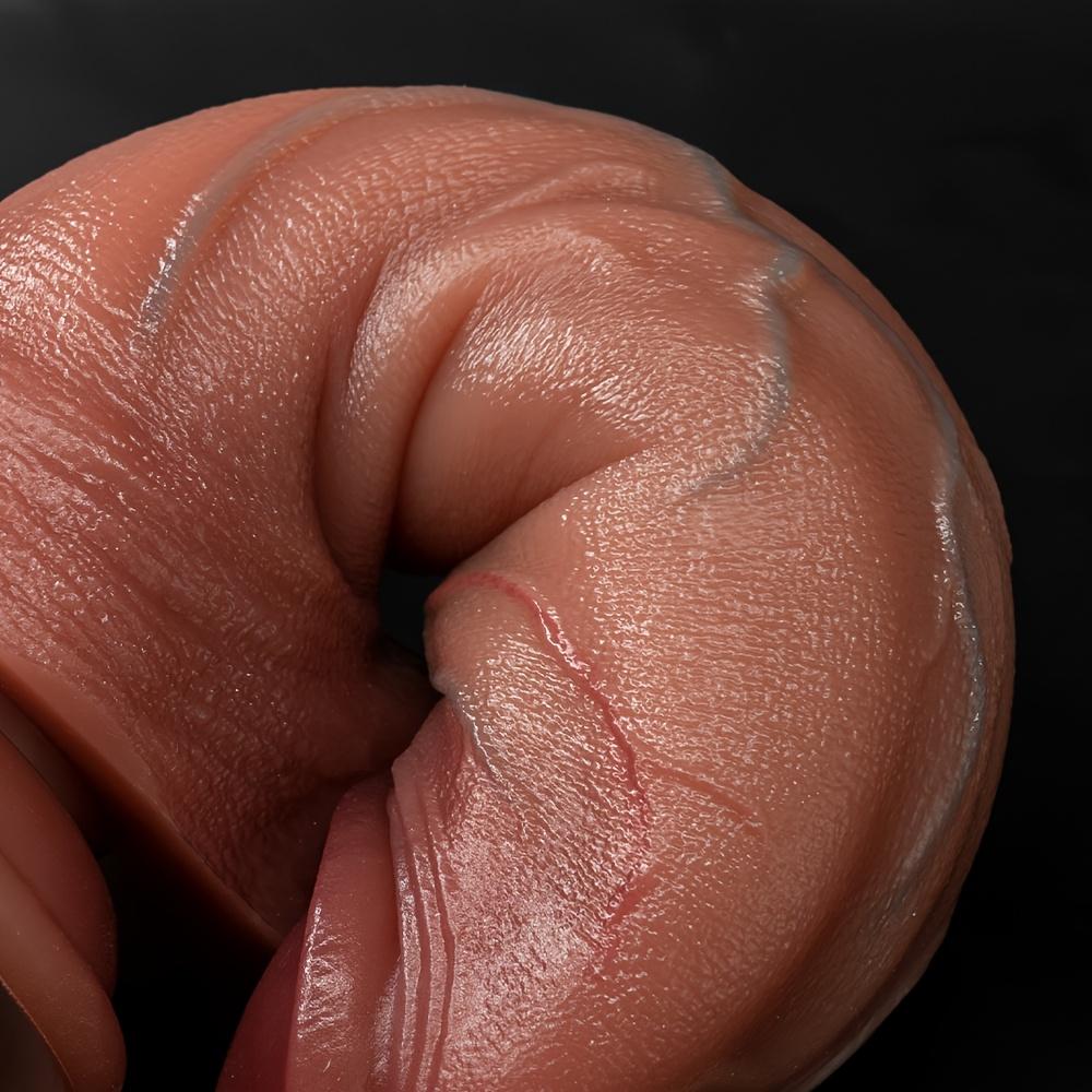 3 Sizes Double Layer Liquid Silicone Simulation Penis Soft Flesh Skin-friendly Fake Penis with Suction Cup Realistic Adult Manual Penis Adult Products