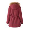 Women's Winter Plus Size Warm Hooded Fur Collar Top Thickened Loose Women's Cotton Clothes