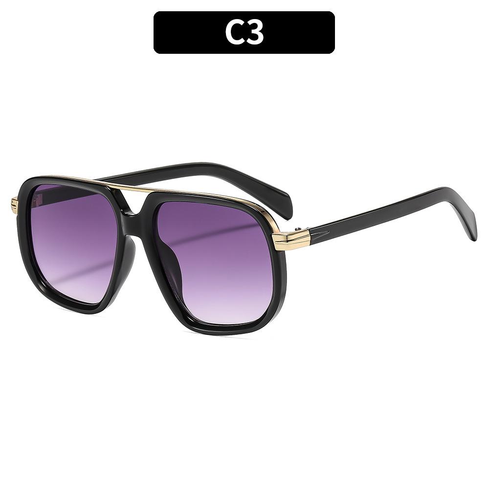 European American New Aviator Fashion Sunglasses Retro Trendy Square Frame Men's Driving Glasses UV400 Protection for Outdoor