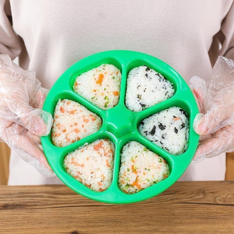 6 in 1 Onigiri Mold DIY Onigiri Rice Ball Food Press Triangular Sushi Maker Mold Sushi Kit Kitchen Tools Bento Box With Lid