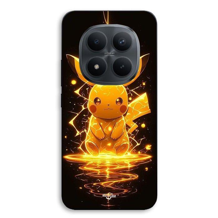 Cover per telefono - MANIACASE - Xiaomi Redmi Note 15 Pro 5G - Nero - Silicone TPU - Pikachu Fulmine