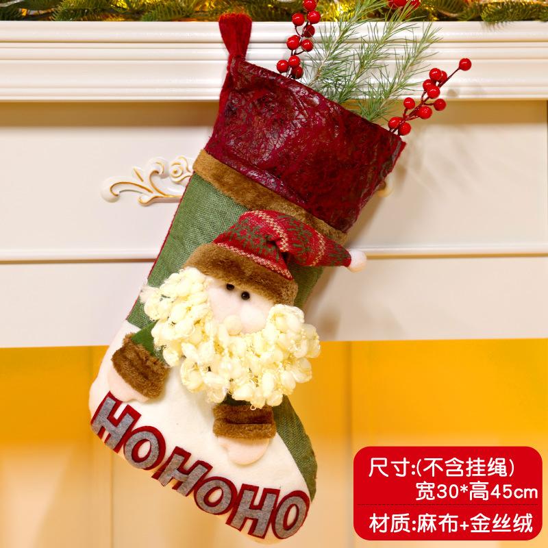 Christmas Stockings Socks Santa Snowman Hanging Xmas Tree Ornaments Christmas Decor for Home New Year Navidad Candy Gift Bags
