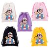 Pokemons Canvas Drawstring Bags Anime Figures Pikachu Eevee Gengar Cartoon Print Handbags Kids Birthday Party Candy Gift Bag