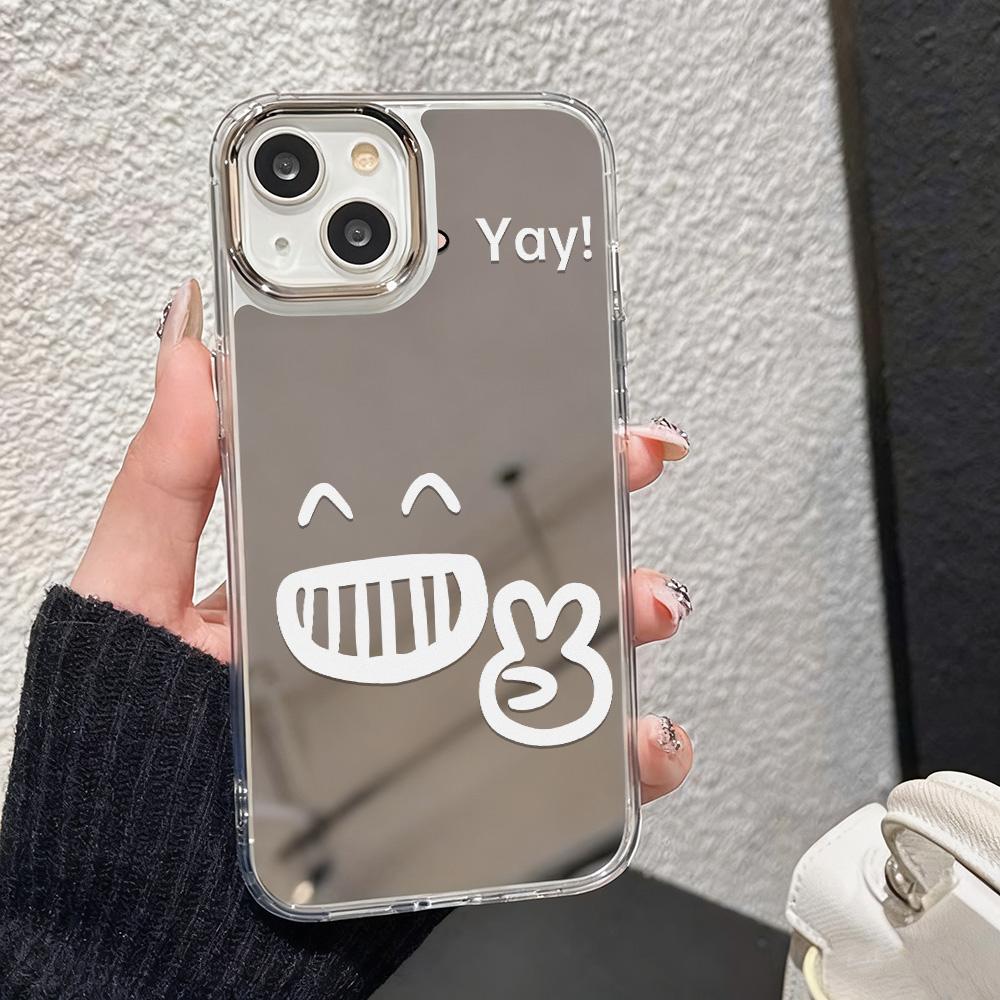 Love Makeup Mirror Phone Case For IPhone 17 16 15 14 13 12 11 Pro Max 13 12 Air 17E 16e Shockproof Clear Cases Coquea