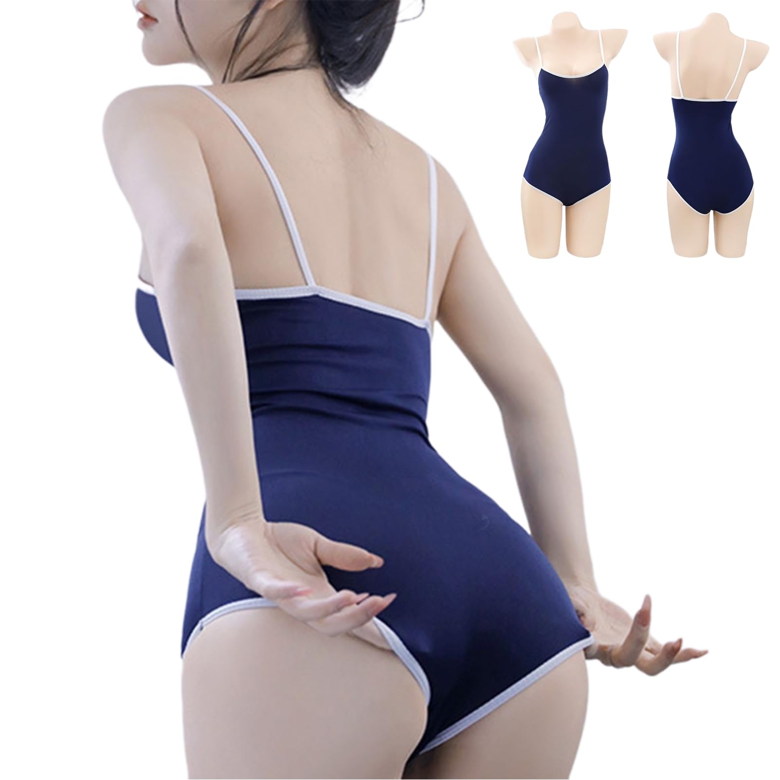 

Школьный купальник Косплей купальник Большой размер Сексуальный костюм Купальник для соревнований Темно-синий школьный купальник Большой размер Полный костюм Эротический Сексуальный 02259