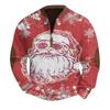 Mens Christmas Sweater Zip Up Sweatshirts Vintage Knit Graphic Sweatshirt Xmas Stand Collar Pullover