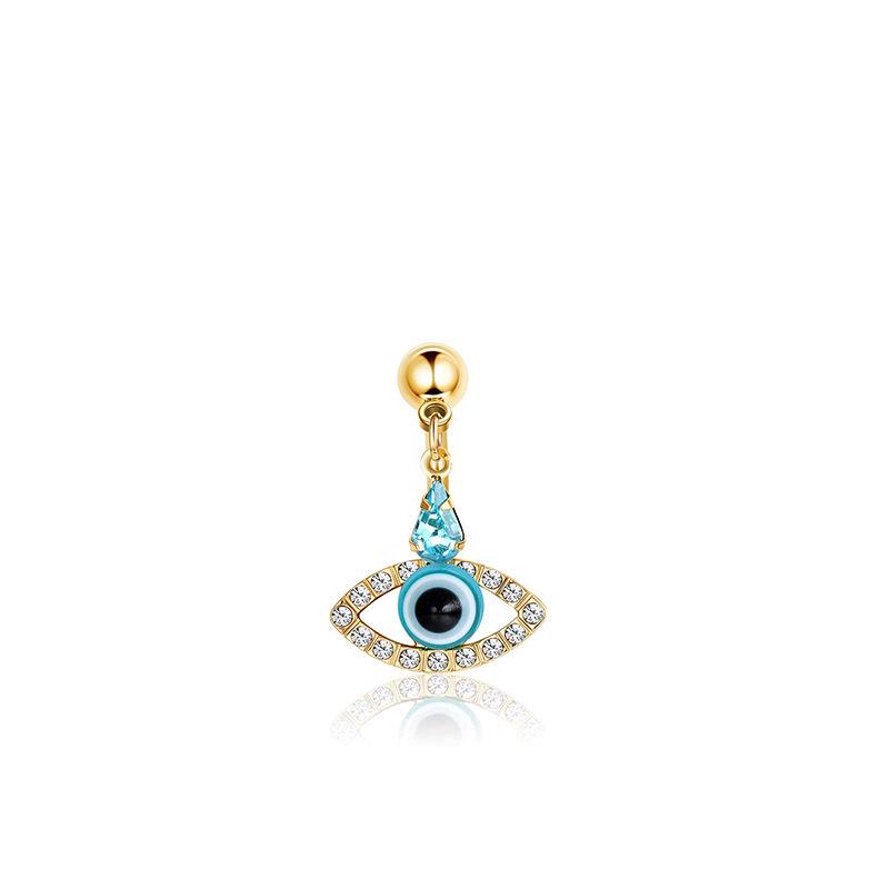 Upside Down Peach Heart Teardrop Zircon Belly Button Ring, 316 Stainless Steel Navel Jewelry
