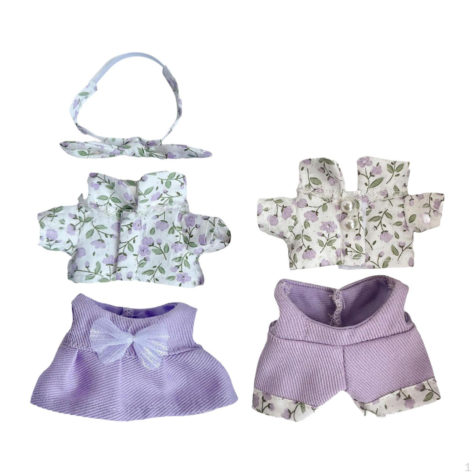 

6 inch Doll Clothes Dress Set Pants Cute Suit for Cloth Dolls фиолетовый