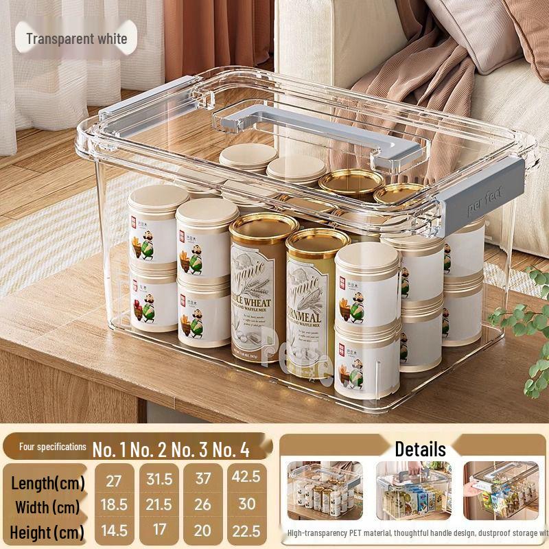 Průhledný plastový úložný box velké kapacity na oblečení, hračky, svačiny a knihy