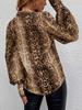 New Fashion Elegant Leopard Print Long Sleeve Cardigan Shirt Top