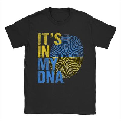 Ukraine It's In My DNA Ukrainian Flag Ukraine Flag T Shirt Y2K Casual T Shirts Fashion Tshirt For Men's Short Sleeves Tops
