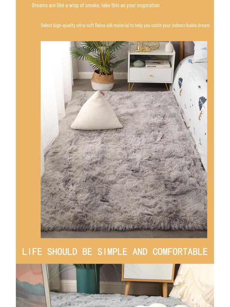 Plush Long Hair Bedside & Living Room Carpet