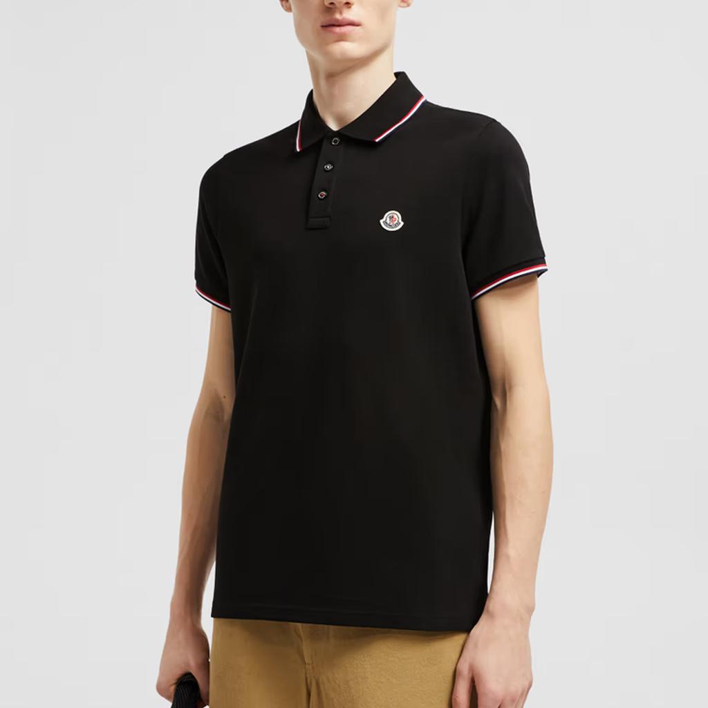 Moncler SS25 Logo Casual Simple Short Sleeve Polo Shirt Men Polo Shirts Black K1-091-8A70300-84556-999