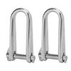 2pcs Long D Shackle Heavy Duty 8mm Marine Grade 316 Stainless Steel D Ring Shackles for Boats RVs Trailer