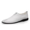 Summer Men Office Formal Shoes Slip On Loafers White Moccasins Male Wedding New Vintage Genuine Leather Luxe Mens Slip On Shoes