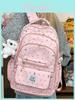Girls School Backpack With Polka Dot Bow Design And Water Resistant Nylon For School Use