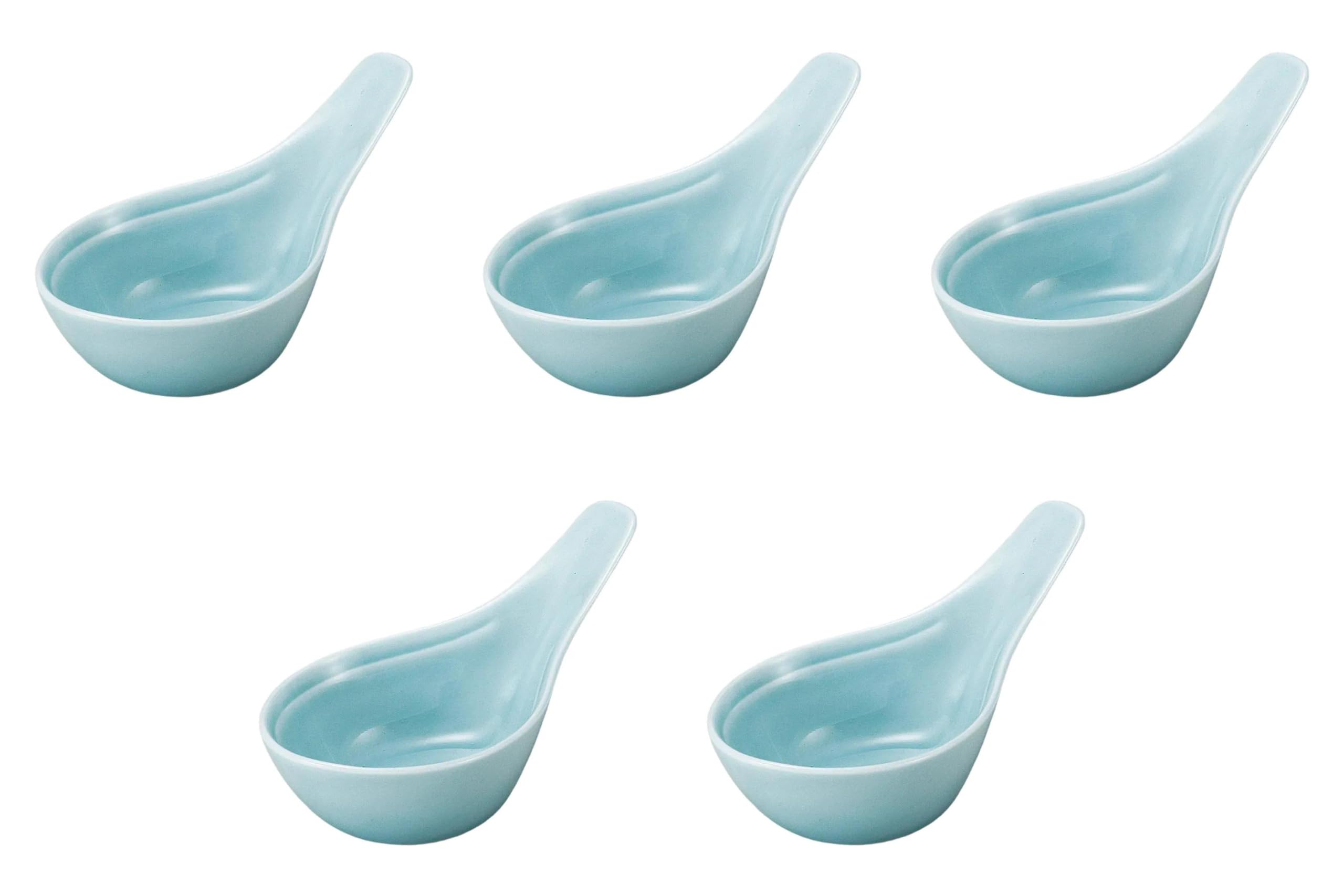 

Set of 5 Celadon Xiaolongbao Rice Delicacies x 6 x 5 Delicacies Setomonohonpo Spoons, [12 cm]