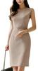 ZHENGTU Club Tight Crew Neck Sleeveless Elegant Solid Perfect for Office and More Size Women's Dress, Dress, Simple, Slim, Color, Knee-Length,