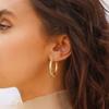 Stainless Steel Earrings, Twist Earrings, Gold C-shaped Earrings, Simple and Fashionable Women's Jewelry