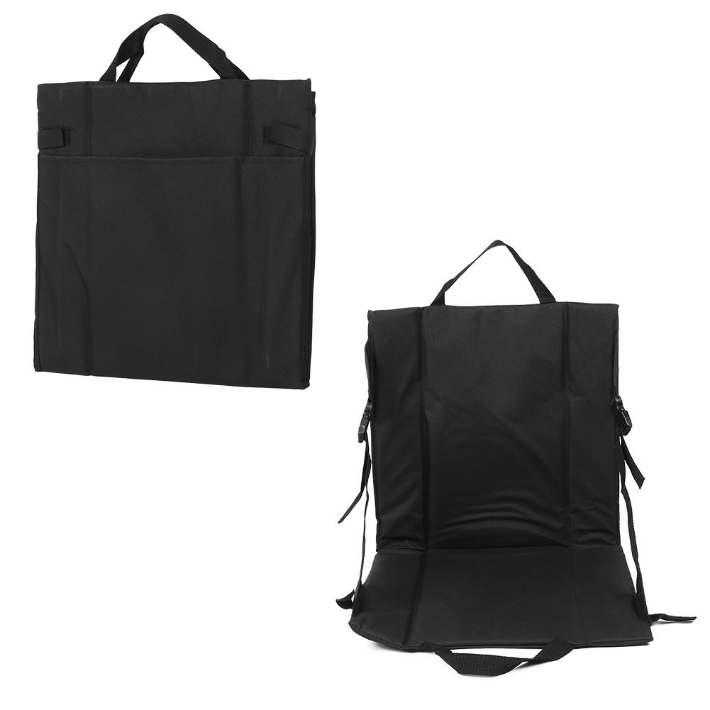 Black Folding Cushion Beach Chair Portable Lightweight Stadium Cushion Outdoor Camping Equipment