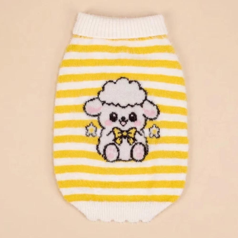Cartoon Pattern Striped Dog Sweater Two Legged Pet Knit Sweater Cute Pet Warm Sweater Cat