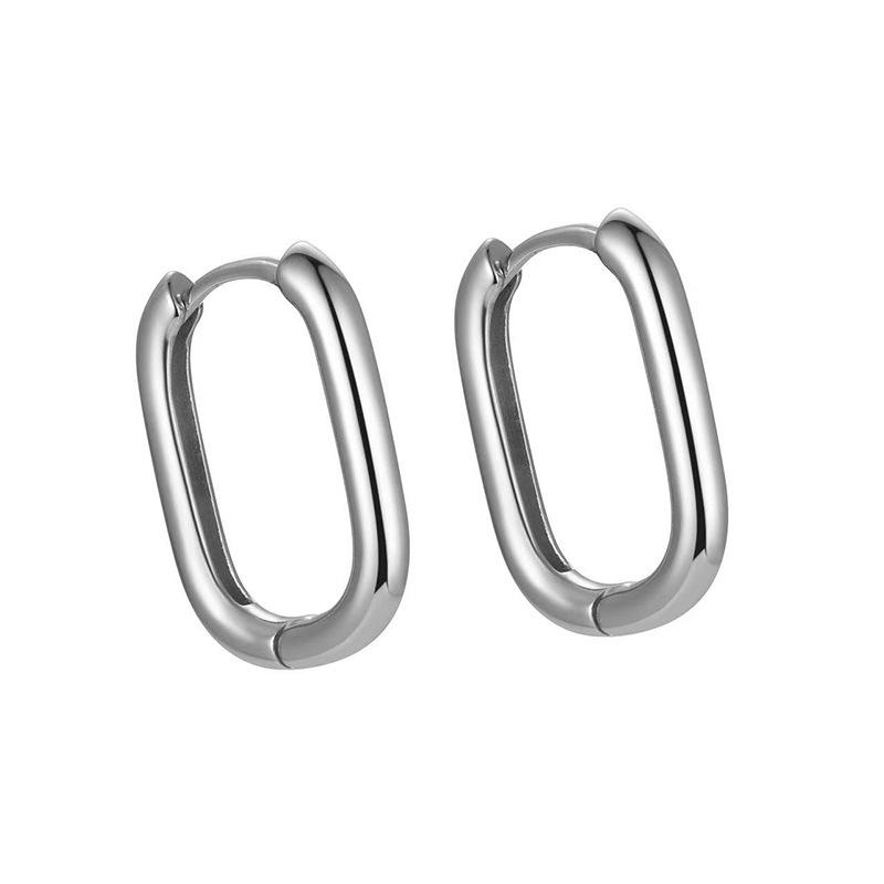 Oval Shaped Hoop Earrings for Women Stainless Steel U Shaped Oval Hoop Earrings Lightweight Durable Jewelry for Daily Wear One Size