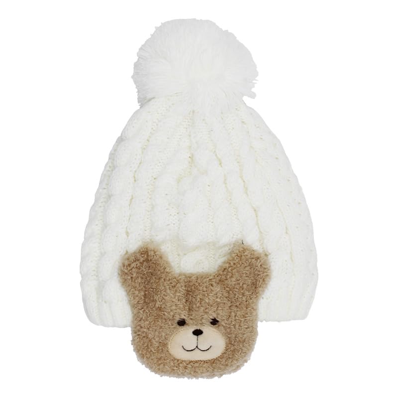 

Happy Knit Hat for Boys and Warm for Babies Beans! Girls, (White Bear)