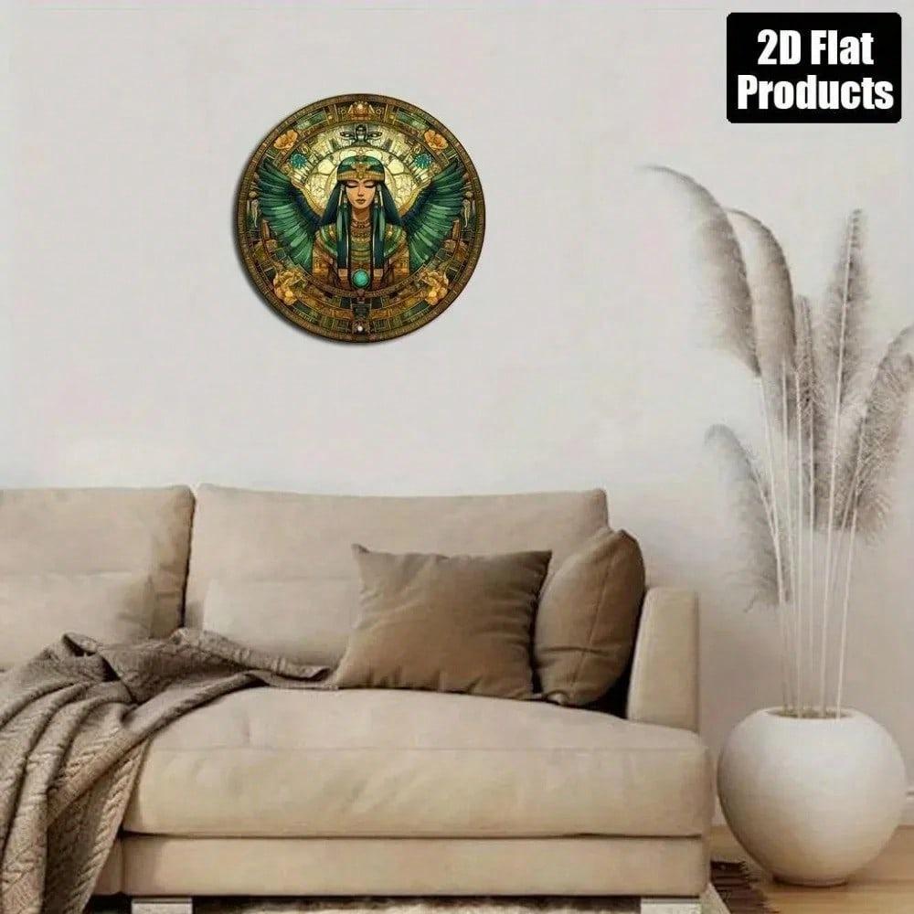 Vintage Egyptian 2D Flat Metal Wall Art Decor, Home Decoration For Living Room Office