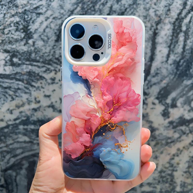 Colorful Flower Laser Phone Case For iPhone 15 Pro Max 14 13 11 12 Pro Max 13 Mini 15 14 Plus Shockproof Protection Back Covers