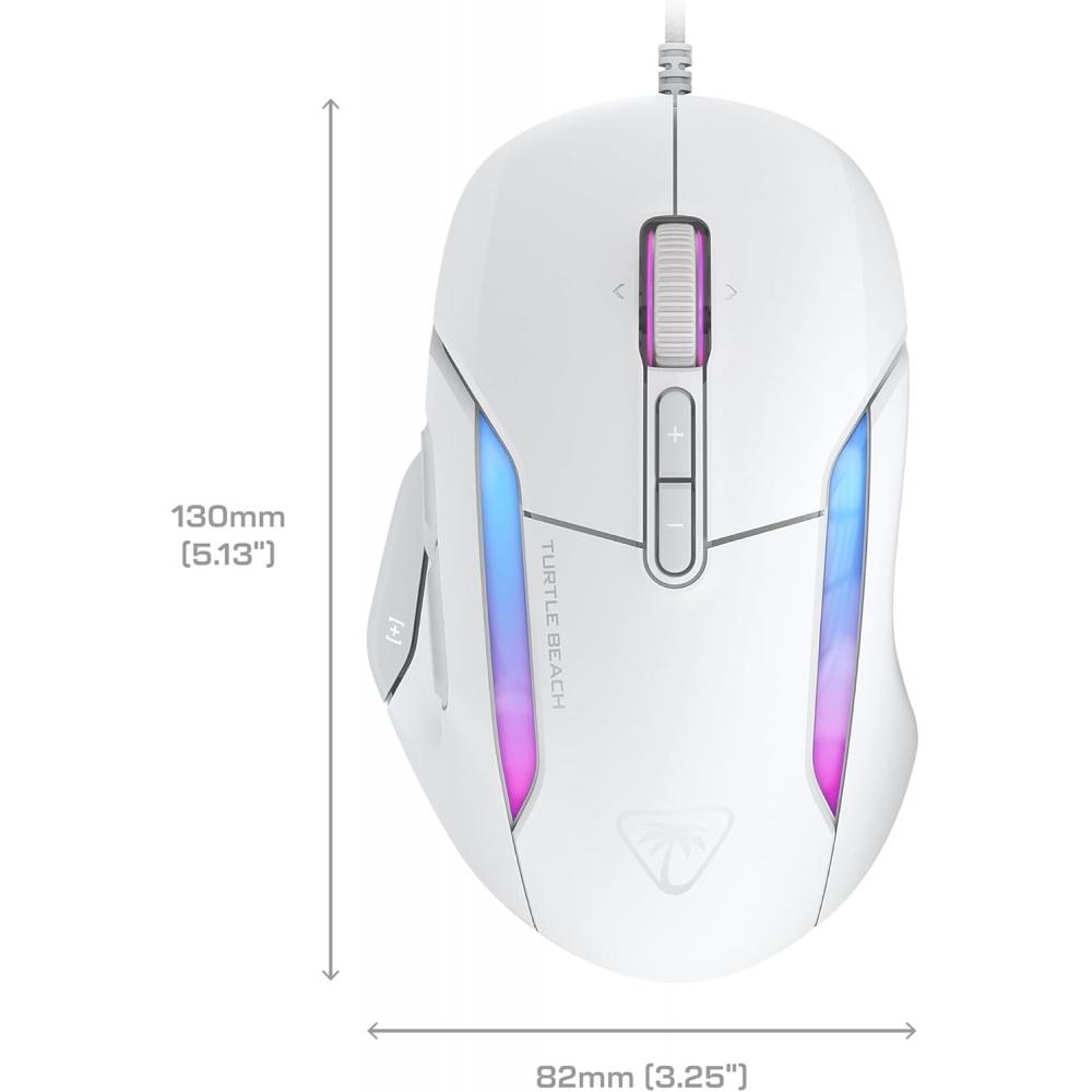 Turtle Beach Wired Gaming Mouse 26k Dpi Sensor Mmo Rts Macro Kone Ii White