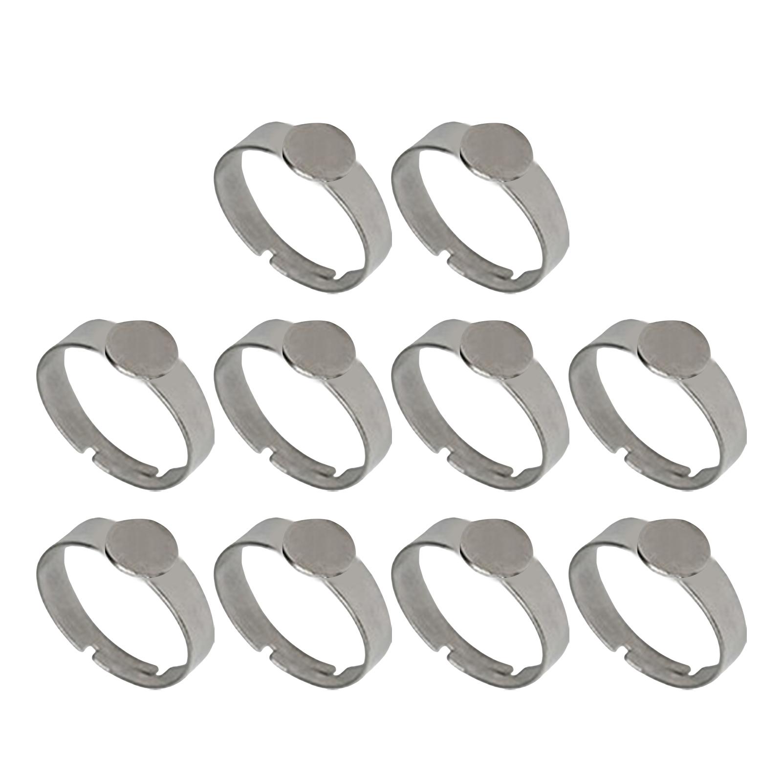 

10 шт. Регулируемые основания колец из нержавеющей стали Регулируемые основания колец из нержавеющей стали для любителей ювелирных изделий своими руками 6