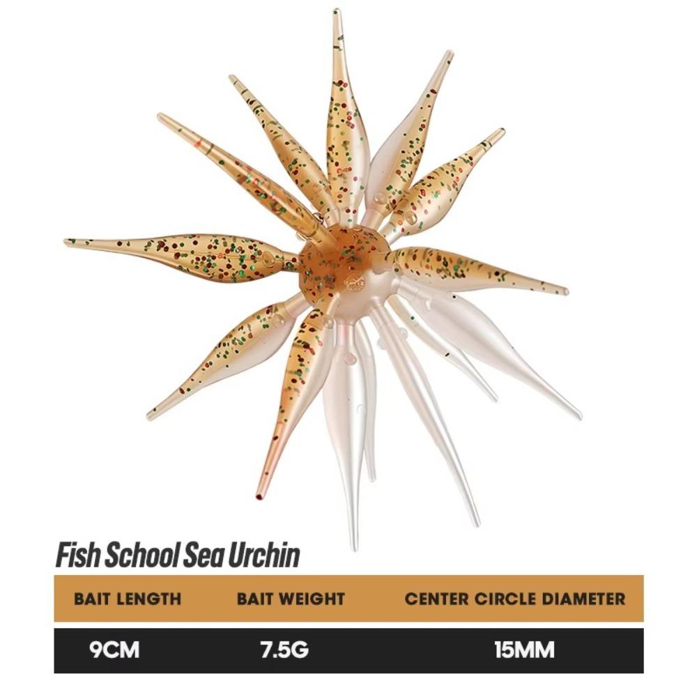 2pcs 2PCS Sea Urchin Fishing Lure Two-tone Color Tentacle Fishing Lure For Trout Fishing