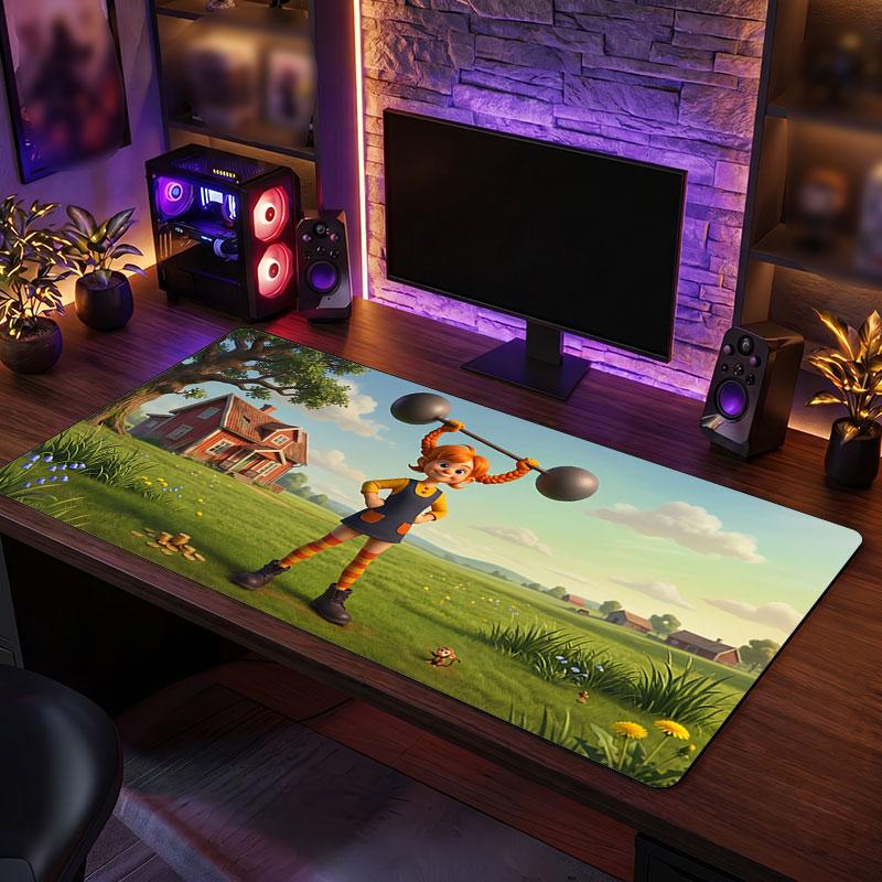 Big Mouse PadPippi Longstocking Extended Soft Desk Mat Gaming Office Computer Table Decor Mat