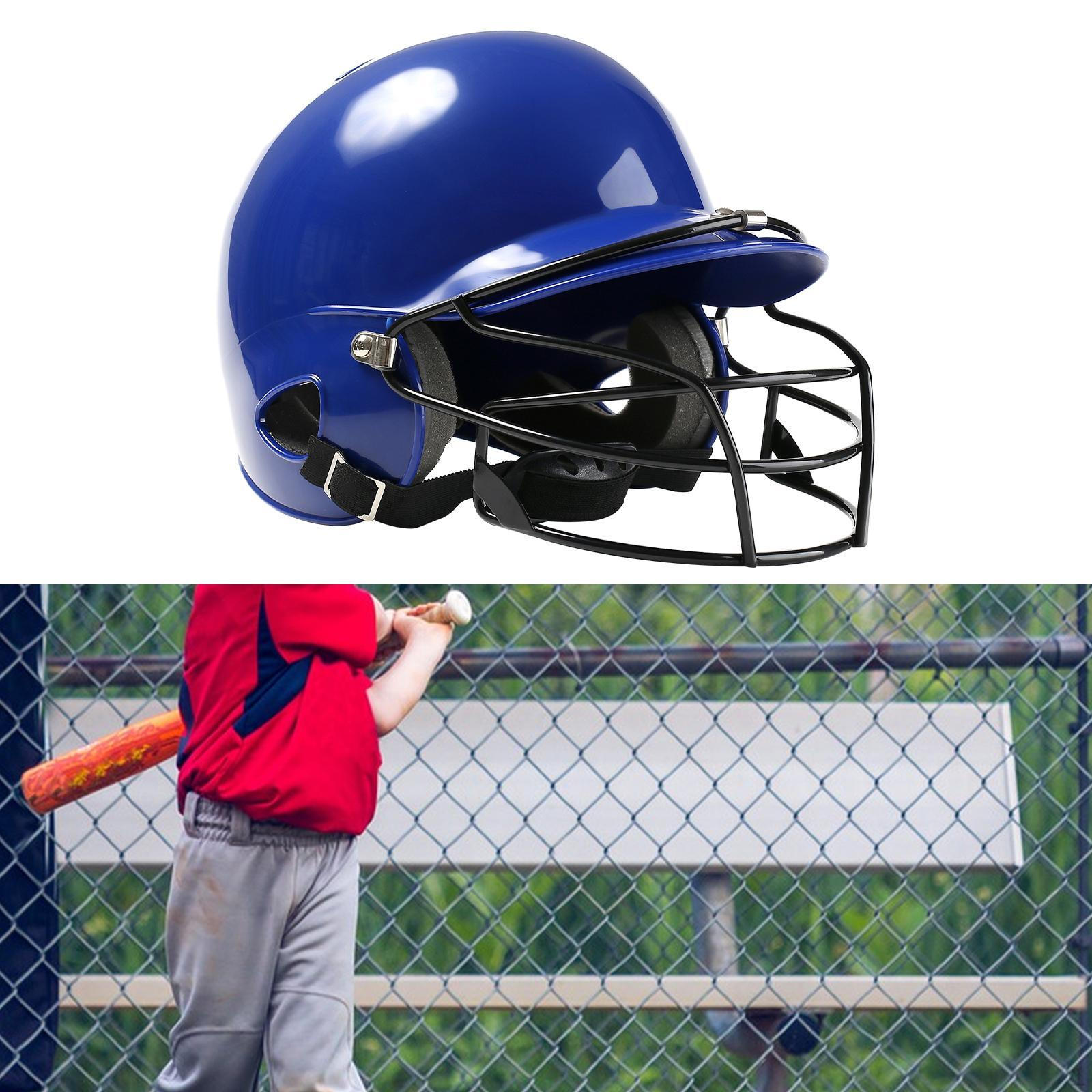 

Бейсбольный шлем для отбивания с маской для взрослых, спортивный, дышащий, Fastpitch, софтбол синий