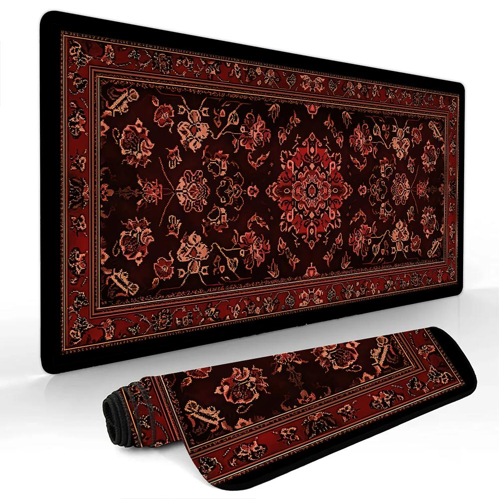 Red Aesthetic Persian Pattern Mouse Pad Desk Mat NonSlip Table Mats Office Mat Carpet Gaming Mats Tapis Souris Decorative Mat
