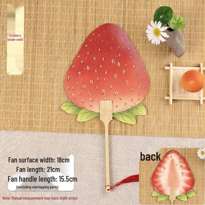 Creative Hand-Painted Fruit Design Paper Fans (5-Pack)